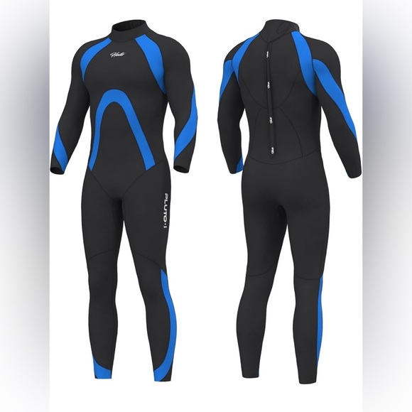Men's Black and Blue Wetsuit - Picture 1 of 5